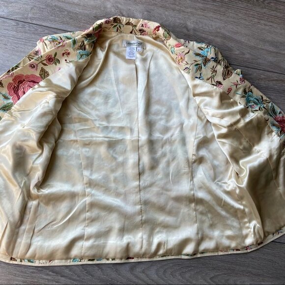 Vintage Coldwater  Creek Silk Floral Embroidery Blazer - Picture 13 of 16